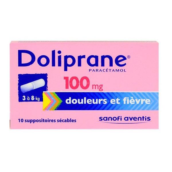 Doliprane 100mg Suppo Sec B/10