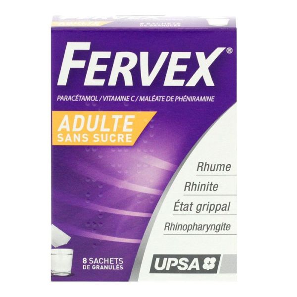 Fervex Ss Sucre 8 Sachets Adul